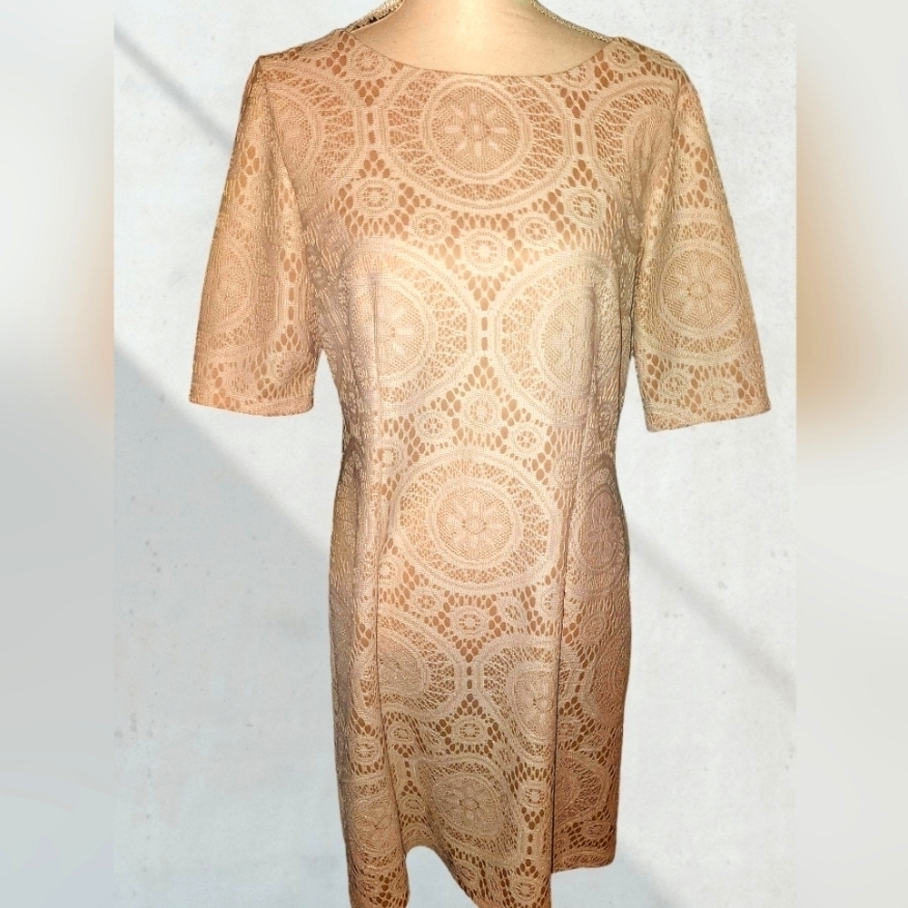 KARIN STEVENS LACE ILLUSION DRESS